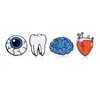 Cute Cartoon Heart Eyes Tooth Metal Kawaii Pin Esmalte Buttons Broche Shirt Denim Jacket Bag Decorative Broches for Women Girls