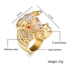 Hip Hop 316L Stainless Steel Animal Bull Ring Pave Full Micro CZ Gold Black Tau Rings Men Rock Rapper Party Gift Jewelry