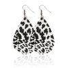 New Stylish Teardrop leather pendant earring Leopard Water droplets charm Dangle earrings for women lady