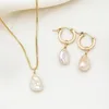 LuckyShine Natural Pearl Baroque style Pendants Women's 18k Gold Necklace Pendants Gorgeous Charm Jewelry