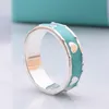 Silver 925 Double T Blue Enamel Ring Female Brand Hears Christmas Blue European 및 American Wind Couple Ring Male3784626