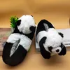 Panda Indoor Pantoffeln Hausschuhe Bär Pantoffeln Anime Holzboden Frauen Männer Winter Compa -Cartoon mit warmen Panda Home Schuhe19362352