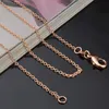 Cadenas de plata de ley 925 de 1mm, joyería DIY, regalos de moda para mujeres, collares de cadena de eslabones Rolo con cierres de langosta, sello 925, 16 18 24-30 pulgadas