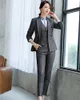 Fashion Plaid Formal 3 Piece Set Women Business Suits With Jackets and Pencil Pants and Vest Coat & Waistcoat Ladies Pantsuits