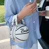 Pequena personalidade Basquete mão saco moda mulheres moda cadeias bolsa carta criativa messenger bolsa de mensageiro feminino mini rodada tote