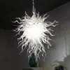 Lampada Colore bianco puro Vetro soffiato a mano Luci Lampadari di cristallo 32 pollici CE UL LED Decor Lampade per la casa Illuminazione a lampadario