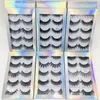 New Arrival 5 par mink lösögonfransar set laserförpackningslåda handgjorda återanvändbara falska fransar ögonmakeup tillbehör för kvinnor daglig skönhet