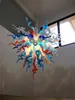Modern Crystal LED Lamps Pendant Light Designed Hand Blown Glass Chandelier Pretty Colored Hotel Decoration Chain Ceiling Chandeliers
