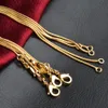 Cadenas de serpientes Collares Diseños lisos 1 mm Chapado en oro de 18 quilates Para hombre Mujer Moda Accesorios de joyería DIY Regalo con cierre de langosta 16 18249d