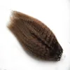 キンキーストレートマイクロビーズリンク人間の髪の延長1G /スタンドブラジルのバージンヘア100ピースyaki yaki remy microビーズループ人間の髪
