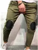 Moda Erkekler Sweatpants Diz Koruyucu Patchwork Pantolon Yüksek Sokak Modası Jogger Pantolon Erkekler Elastik Bel Harem Pantolon Kalem Pantolon