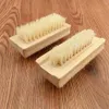 Natural Boar Bristle Brush Wooden Nail Brush Foot Clean Brush Body Massage Scrubber Make Up Tools RRA1859