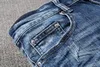 lyxiga solida klassiska herrjeans ankomst designer modesömmar läder biker rippade jeans distressed byxor zebra ränder topp kvalitet us uk storlek 2940