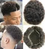 Parrucche da uomo Posticci da uomo Afro Curl Parrucchino in pizzo pieno Colore nero Sostituzione dei capelli umani vergini indiani per afroamericani