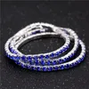 Bonitas filas de pulsera de diamantes de imitación de cristal, pulsera ostentosa para mujer, joyería hermosa, pulsera nupcial de boda a la moda