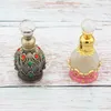 15ML Portable Travel Perfume Bottle Refillable Glass Middle East Fragrance Essential Oil Container with Crystallites Glued