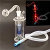 1pcs Led Dab Rig Bong vidro Hookah Água Óleo Fumar Cachimbo com inline Perc Mini Bubblers Oil Burner Bong com 10 milímetros queimador de óleo de vidro