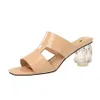 Ny design högklackade sandaler tofflor Womens-Summer Slip-On Casual Slide Mules Comfort skor för damer