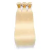 マレーシアのブロンド10バンドル100％バージン人間の髪の伸び613色の絹のようなストレートダブル雑学10個/ロット卸売