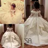 Vintage prinses bloemenmeisjes jurken kant off-shoulder speciale gelegenheid voor bruiloften baljurk kinderen optocht jurken communie jurken