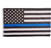 6Styles Blue Line США Полицейские Флаги 3x5Fts Thin Blue Line Флаг США Черный Белый и синий американский флаг для сотрудников полиции GGA3465-1