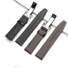 Cinturino in vera pelle cinturino nero con cinturino nero con chiusura di implementazione adatto per il braccialetto di ricambio 22mm 22mm 3 bande