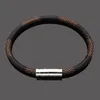 316l en acier inoxydable 19cm Nouveau Love Love Pu Bracelets Bangles Pulseiras Leather V Bracelets pour les femmes bijoux féminines9786661