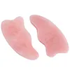 Jade Guasha Board Pink Natural Massage Stone Raschietto Gua Sha cinese per strumenti per la terapia della pressione di agopuntura del corpo della schiena del collo del viso