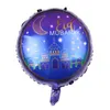 18 polegadas Rodada Eid Mubarak Foil Balloons Hajj Mubarak Decorações Star Moon Hélio Balão Ramadan Kareem Eid Al-Fitr Supplies