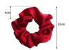 Satin Solid Hair Scrunchies Women Elastic Hair Bands Stretchy Scrunchie Girls Headwear Silky Loop Ponytail Holder Hairbands 50pcs FQ0222A