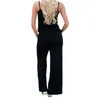 Sommar spaghetti rem jumpsuits nya kvinnor rompers röd casual jumpsuit kvinnliga overalls lösa breda ben långa byxor 2xl plus storlek y19060501