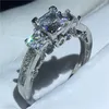 choucong Vintage Three stone Promise Ring 5A Zircon Cz 925 Sterling Silver Engagement Wedding Band Rings for Women Jewelry