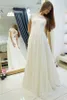 Lace chiffon Aline Beach Boho Wedding Dresses Cap Sleeves Bridal Gowns Corset Back Simple Summer Beach Informal Wedding Dresses1425115