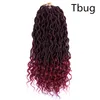 18 pollici Capelli sintetici Faux Locs Trecce morbide all'uncinetto 24 fili / pz Ombre Intrecciare i capelli Ciocche bohémien LS12