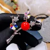 Pins, Brooches Plum Brooch Women Pendant Jewelry Pearl For Fashion Christmas Birthday Party Gift1