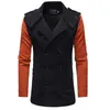 Casaco de lã de lã masculina de manga longa engrossar formal duplo outwear de peito apto jaqueta laranja preto trincheira