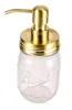 Distributeurs de savon liquide doré Couvercle de bocal en acier inoxydable 304 antirouille avec pompe en métal à tête d'oiseau pour bocaux Mason réguliers - Pas de bocaux