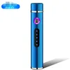 Cylindrical USB Metal Electronic Lighter Cigarette Smoking Rechargeable Double Arc Lighters 10 Types With Gift Box Power display