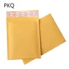 Embrulhe de presente por atacado 100pcs/lote branco/amarelo kraft papel bolsas de bolha malailers envelopes acolchoados enviando pequeno choque de choque 7/251