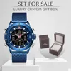 M￤n tittar p￥ Naviforce Luxury Brand Quartz Military Sport Wrist Watches Herrvattent￤t ledad digital klocka med l￥dan till salu