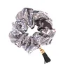 Anneau de cheveux en tissu Amazon, cercle rétro du gros intestin, pendentif pompon, bande élastique, corde pour cheveux