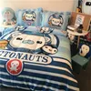 3 stcs/4 stks katoen anime octonauts KwaZii peso beddengoedsets met pilloccase  laken  dekbedovertrek voor kinderkamer slaapzaal set T200414