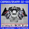 HONDA 용 CBR900RR CBR 954 RR CBR900 RR CBR954 RR 280HM.0 CBR 900RR CBR954RR 02 03 CBR 954RR 2002 2003 Fairings kit 공장 파란색 흰색