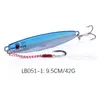 Nieuwe Levensechte Plating Designer Lead Fish Jigs Fishing Lure 42G 9.5cm Diepe Sinking Duik Metalen Laser Aas Lepels Crankbaits