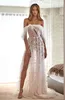2020 Elihav Sasson Beach Wedding Dresses A Line Lace Lece 3D Floral Appliques High Side Slitt Weddings Wedding Abes personalizzati senza spalline 2900