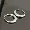 Zhijia Stainless Steel Jewelry Earring Thick Casual Simple Round Small Silver Hoop Earrings For Women 251u