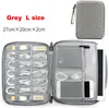 Gray Black Digital Storage Bag USB Data Cable Organizer Earphone Wire Bag Pen Power Bank Travel Kit Case Pouch Electronics Accessories