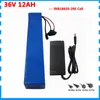 500W lithium 36V 12AH battery 36V Electric bike battery 11.6AH use For samsung cell with 15A BMS 2A Charger Free customs fee