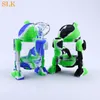 Modern robot design glass water bong 14mm glass bowl mini bongs detachable silicone protectcase glass bubbler smoking pipes Siliclab packing