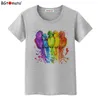 T-shirts t-shirt oiseaux colorés arc-en-ciel t-shirt femmes belle Art travail vêtements offre spéciale confortable t-shirt Femme mode tendance